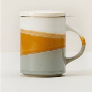 Brand new Indigo ceramic tea mug with infuser